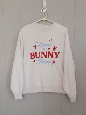 Playboy Pacsun Women's Sweatshirt One Size White Long Sleeve